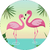 Painel redondo tema: TROPICAL E FLAMINGO