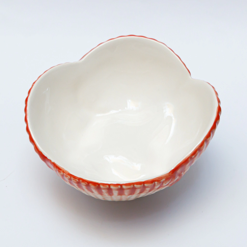 Bowl coral laranja e branco