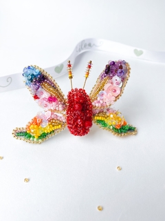 Prendedor mariposa multicolor - comprar online