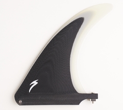 Quilha para prancha de surf monoquilha Super Fins - Single Fin 7" Progressiva - Cor preta e cinza - Material importado