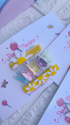 Hairclips Margaridas e Borboletas - Doce Menina de Laço