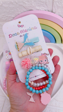 Hairclips + kit pulseiras na internet