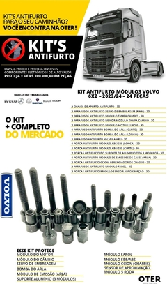 KIT ANTIFURTO MODULOS VOLVO 6X2 2023 Á 2024 - 24 PEÇAS - 3D