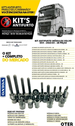 KIT ANTIFURTO MODULOS VOLVO 6X4 2023 Á 2024 - 26 PEÇAS - 3D