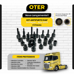 KIT ANTIFURTO MODULOS - 3D - DAF - ANO 2023/24- KIT COM 24 PEÇAS - COM 2 CHAVES SEGREDO - comprar online