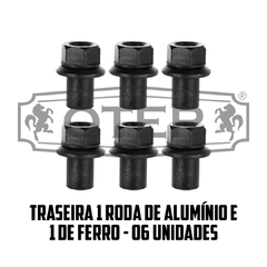 PORCA CENTRALIZADORA - MERCEDES BENZ - ACELLO - TRASEIRA - RODAS 1 DE ALUMINIO E 1 DE FERRO - CHAVE 27 - 6 UNIDADES