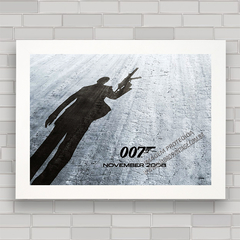Quadro decorativo de cinema , com pôster do filme 007 James Bond .