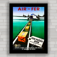 Quadro decorativo propaganda companhia aérea antiga .