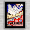 Quadro decorativo propaganda anúncio companhia aérea antiga .