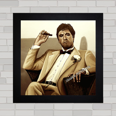 Quadro decorativo de cinema , com pôster do Al Pacino no filme Scarface .