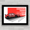 Quadro decorativo carro antigo Alfa Romeo 155 de corrida e competição .
