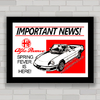 Quadro decorativo propaganda anúncio carro antigo Alfa Romeo Spider .