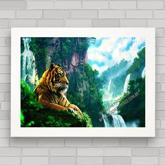 Quadro decorativo tigre na floresta