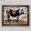 Quadro decorativo com imagem de boi , vaca e toruo