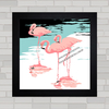 Quadro decorativo flamingos