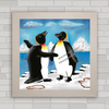 Quadro decorativo com pôster de pinguins