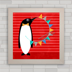 Quadro decorativo com pôster de pinguim