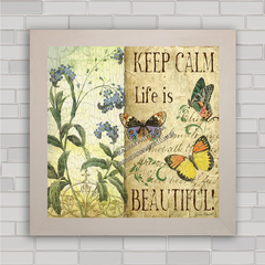 Quadro decorativo com imagem e frase de borboleta