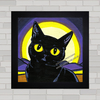 Quadro decorativo gato preto