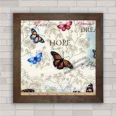 Quadro decorativo com imagem de borboletas