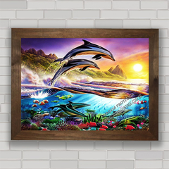 Quadro decorativo mar e golfinhos