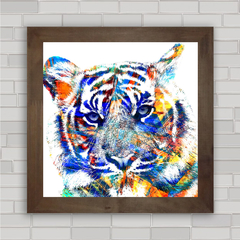 Quadro decorativo tigre colorido
