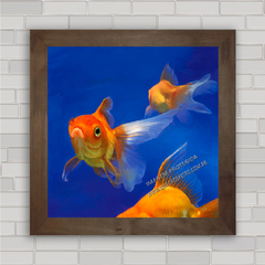 Quadro decorativo peixes coloridos