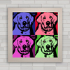 Quadro decorativo cachorro labrador pop art