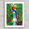 Quadro decorativo papagaio amazônico