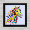 Quadro decorativo cavalo colorido