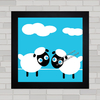 Quadro decorativo com pôster de ovelhas