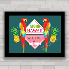 Quadro decorativo papagaios havaianos