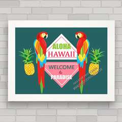 Quadro decorativo papagaios do Havaí