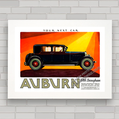 Quadro decorativo com propaganda do carro antigo Auburn .