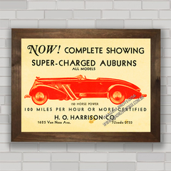 Quadro decorativo com pôster do carro antigo Auburn .