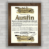 Quadro decorativo com propaganda antiga do carro antigo Austin .