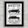 Quadro decorativo com pôster do carro antigo Austin .