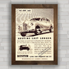 Quadro decorativo com propaganda antiga do carro antigo Austin A40 .