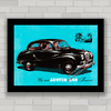 Quadro decorativo com propaganda antiga do carro Austin A40 .