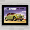 Quadro decorativo com propaganda antiga do carro Austin A40 .