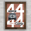 Quadro decorativo com imagem pôster do jipe antigo Austin 4x4 .