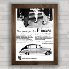 Quadro decorativo com propaganda antiga dos carros Austin Princess .