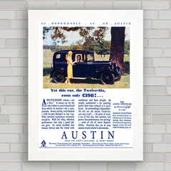 Quadro decorativo com imagem pôster do carro antigo Austin .