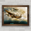 Quadro decorativo avião antigo batalha aérea segunda guerra .