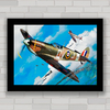 Quadro decorativo avião antigo caça militar Spitfire .