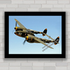 Quadro decorativo avião antigo P-38 Lightning segunda guerra .