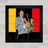 Quadro decorativo com imagem do B.B. King tocando saxofone .