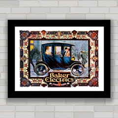 Quadro decorativo com pôster do carro antigo Baker Elétrico .