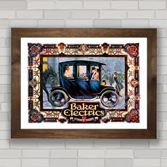 Quadro decorativo com pôster do carro antigo Baker Elétrico .