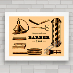 Quadro decorativo para barbearia e barber shop vintage .